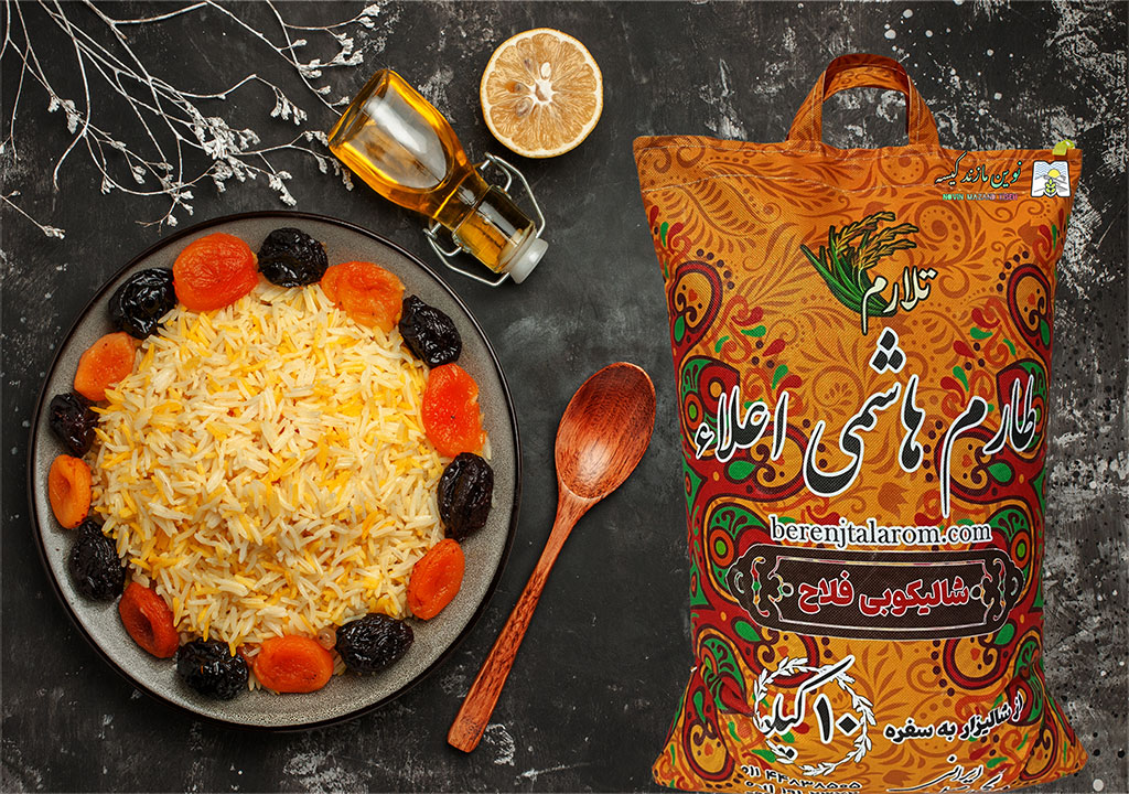 طراحی روی کیسه برنج