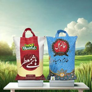 طراحی روی کیسه برنج
